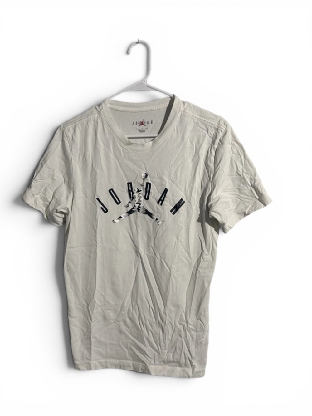 Jordan Short Sleeve Crew Tee in Light Gray with Black Logo